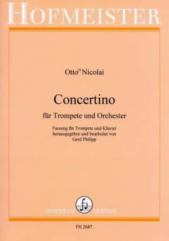 Otto Nicolai "Concertino für Trompete und Orchester" Klavierauszug