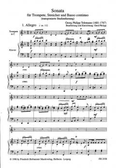 Georg Philipp Telemann "Sonate für Trompete", Notenbeispiel