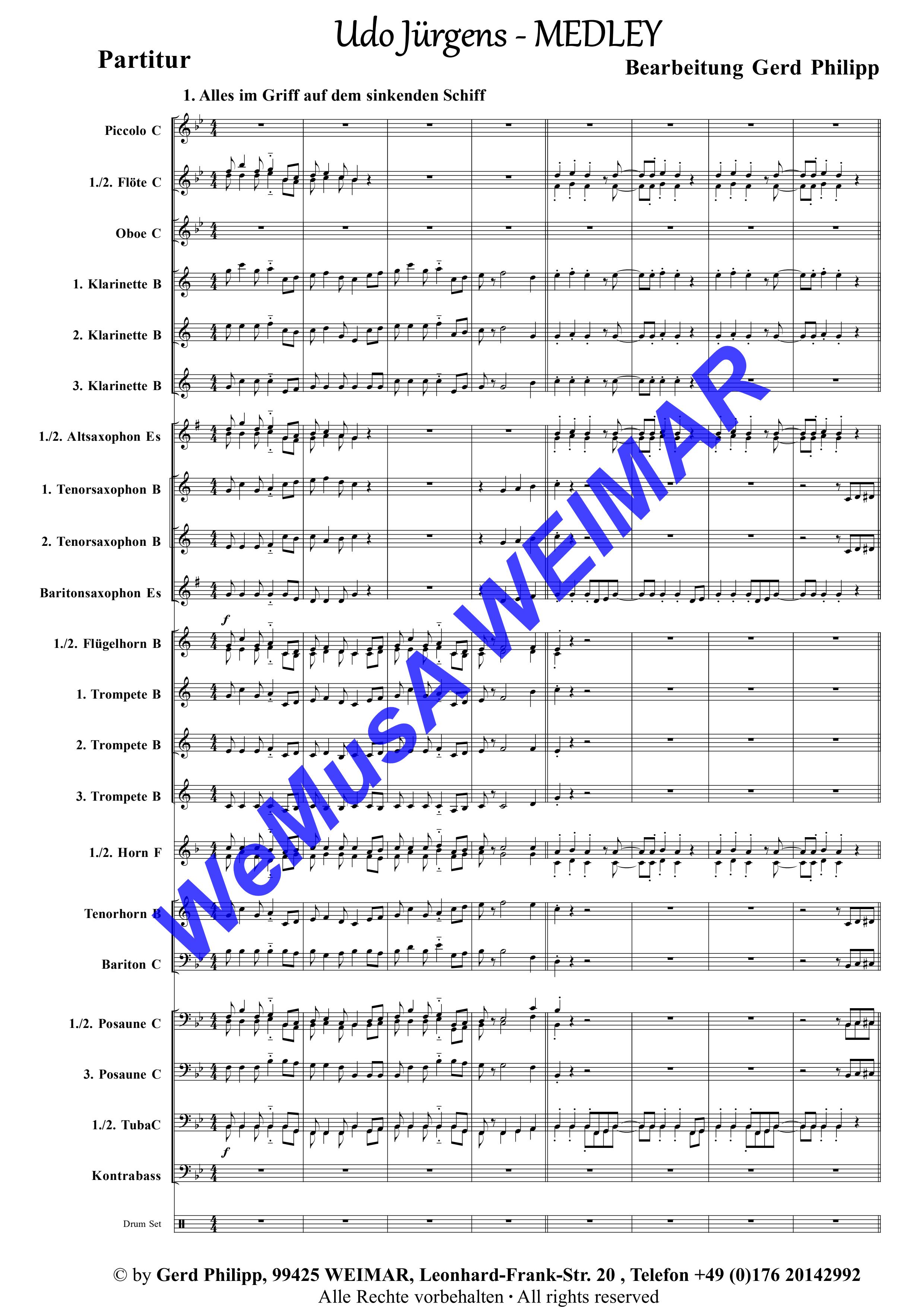 Udo-Jürgens-Medley (unverkäuflich) = NUR ARANGIER-DEMO für meine Ensembles