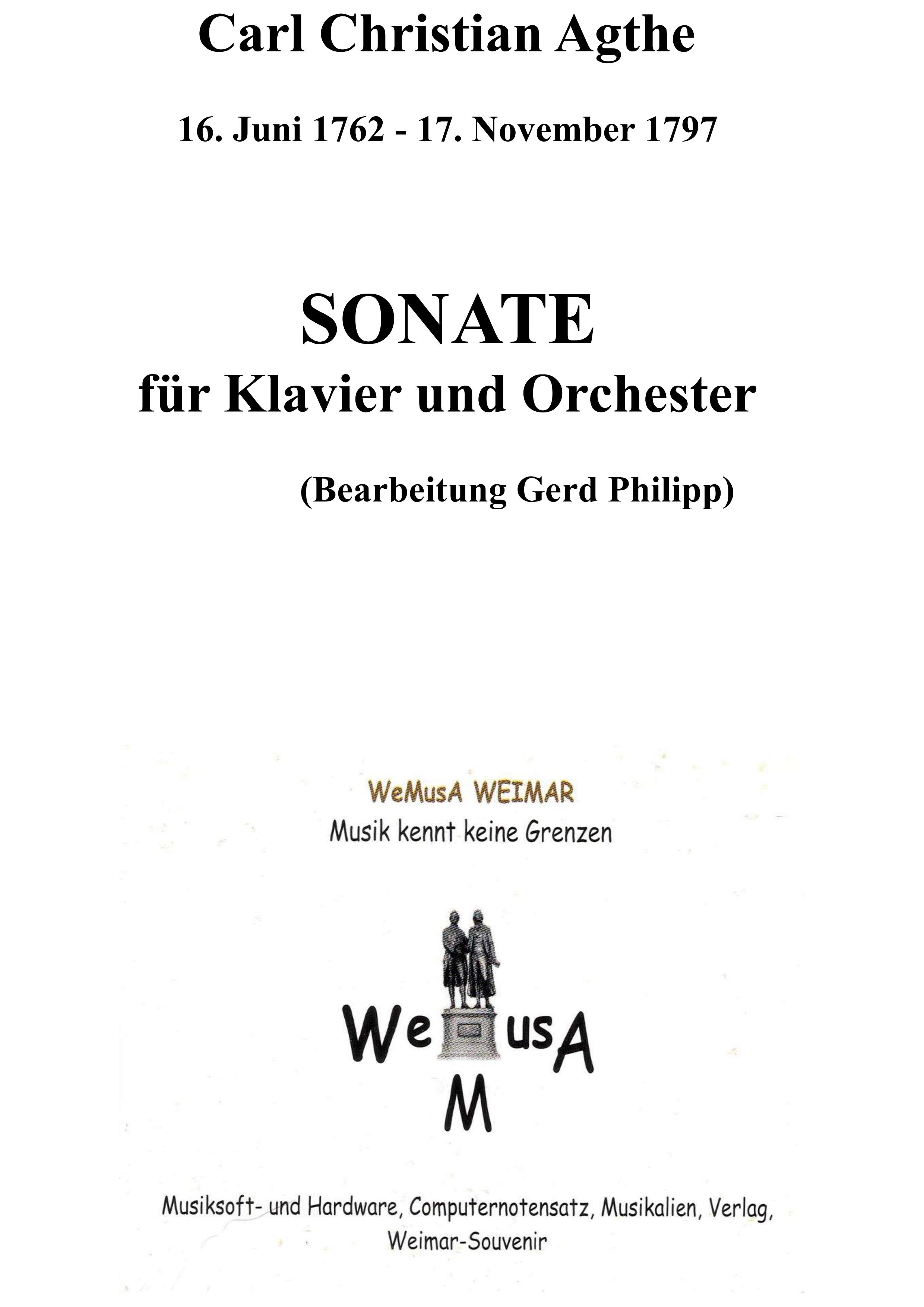 C. C. AGTHE - "SONATA für Klavier und Orchester"