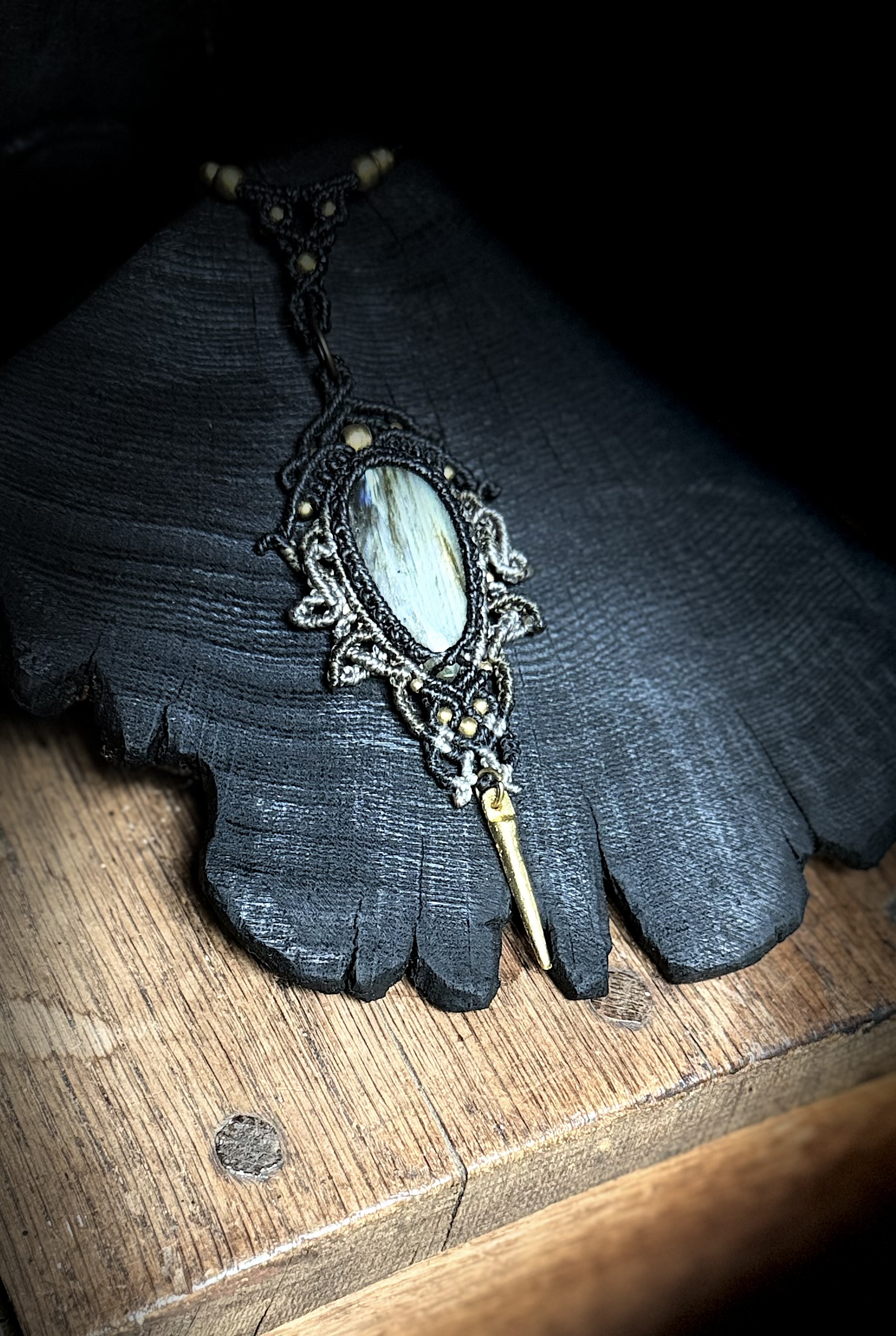Silber-Blau Labradorit Amulett 