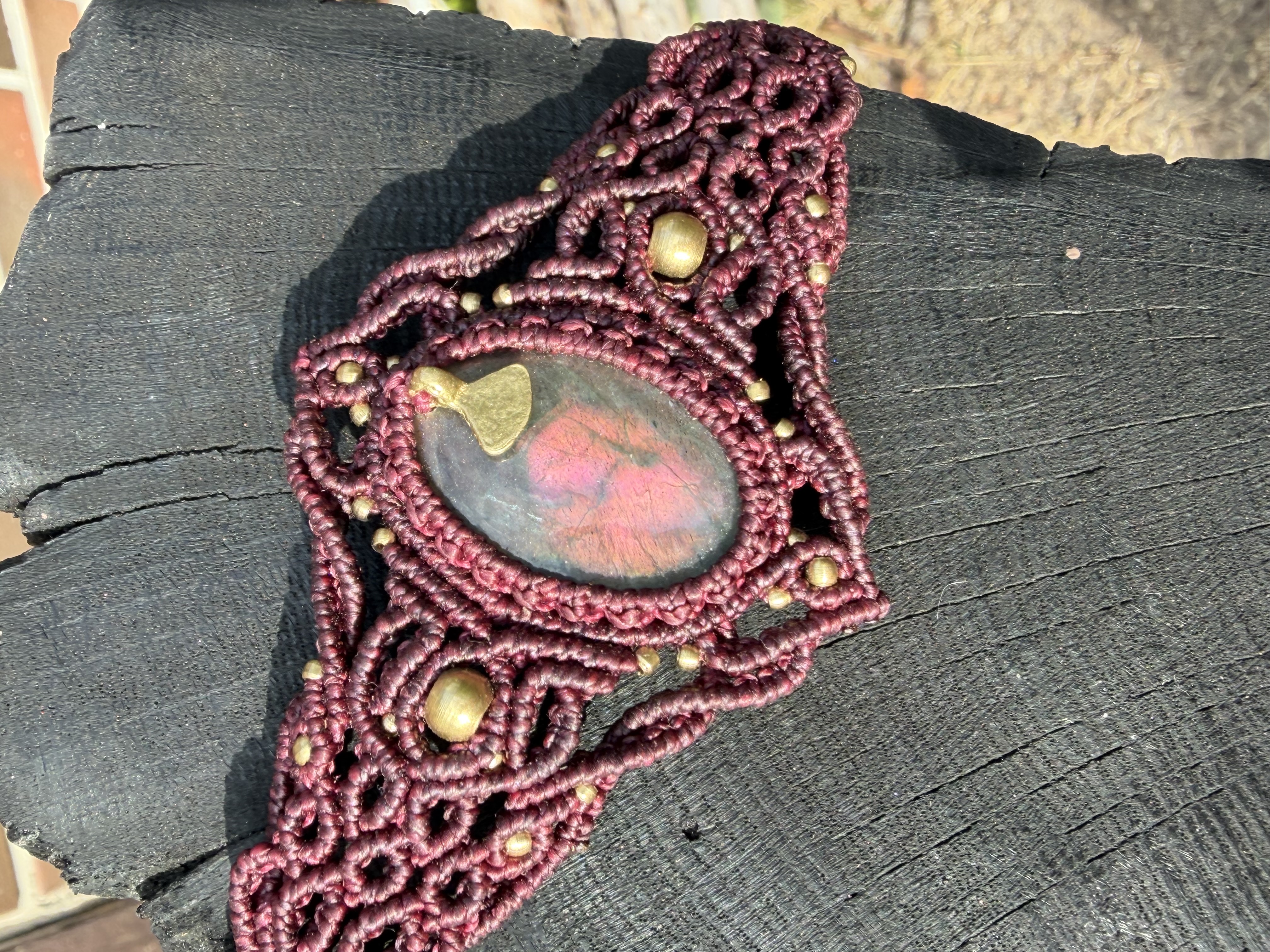 Orange-Pink Labradorit Bracelet